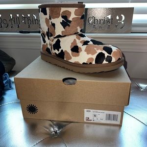 Cow print ugg boots